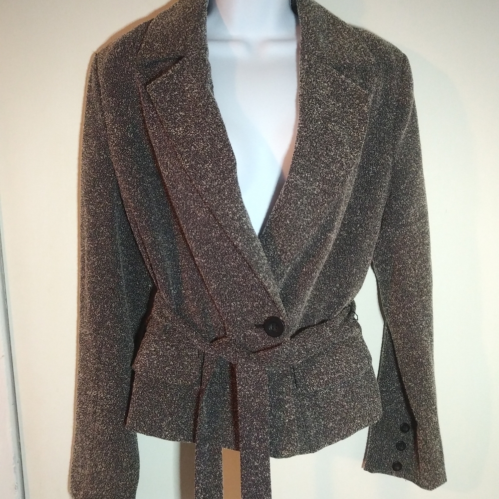 Spiegel nubby black wool blazer jacket size 10